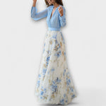 Basilia | Vestido largo de flores brillante
