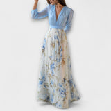 Basilia | Vestido largo de flores brillante