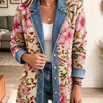 Berenice | Chaqueta vaquera de flores y estampado de leopardo