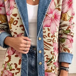 Berenice | Chaqueta vaquera de flores y estampado de leopardo