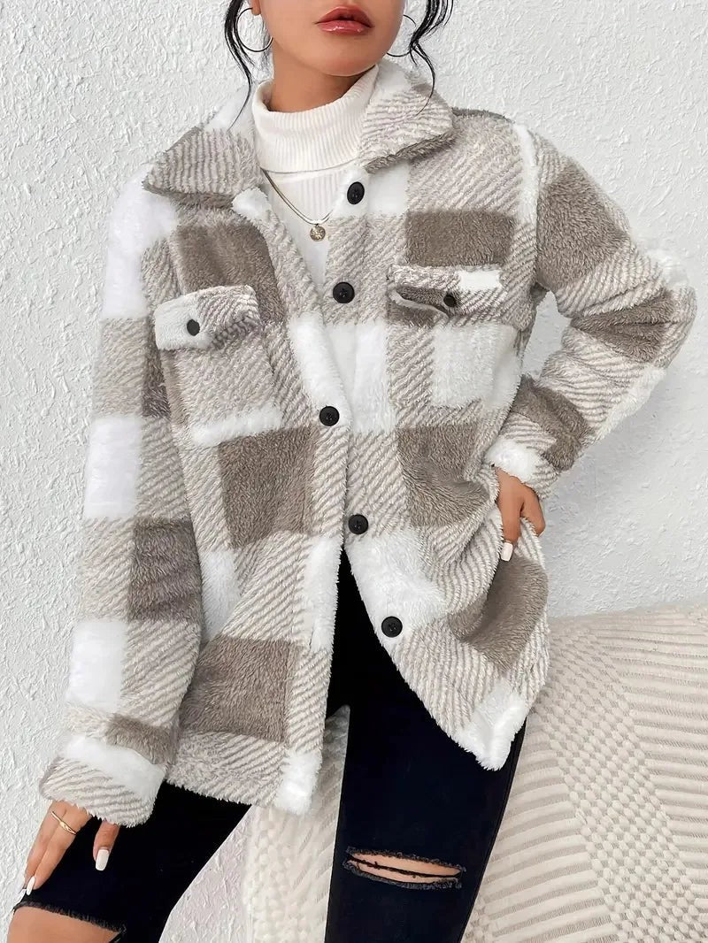 Bernarda | Chaqueta polar de rayas elegante