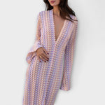 Bernarda | Vestido largo con cuello en V, aire de vacaciones