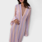 Bernarda | Vestido largo con cuello en V, aire de vacaciones