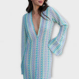 Bernarda | Vestido largo con cuello en V, aire de vacaciones