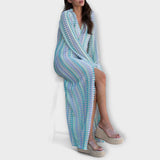 Bernarda | Vestido largo con cuello en V, aire de vacaciones