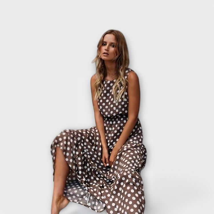 Brenda Nieves | Vestido midi de lunares