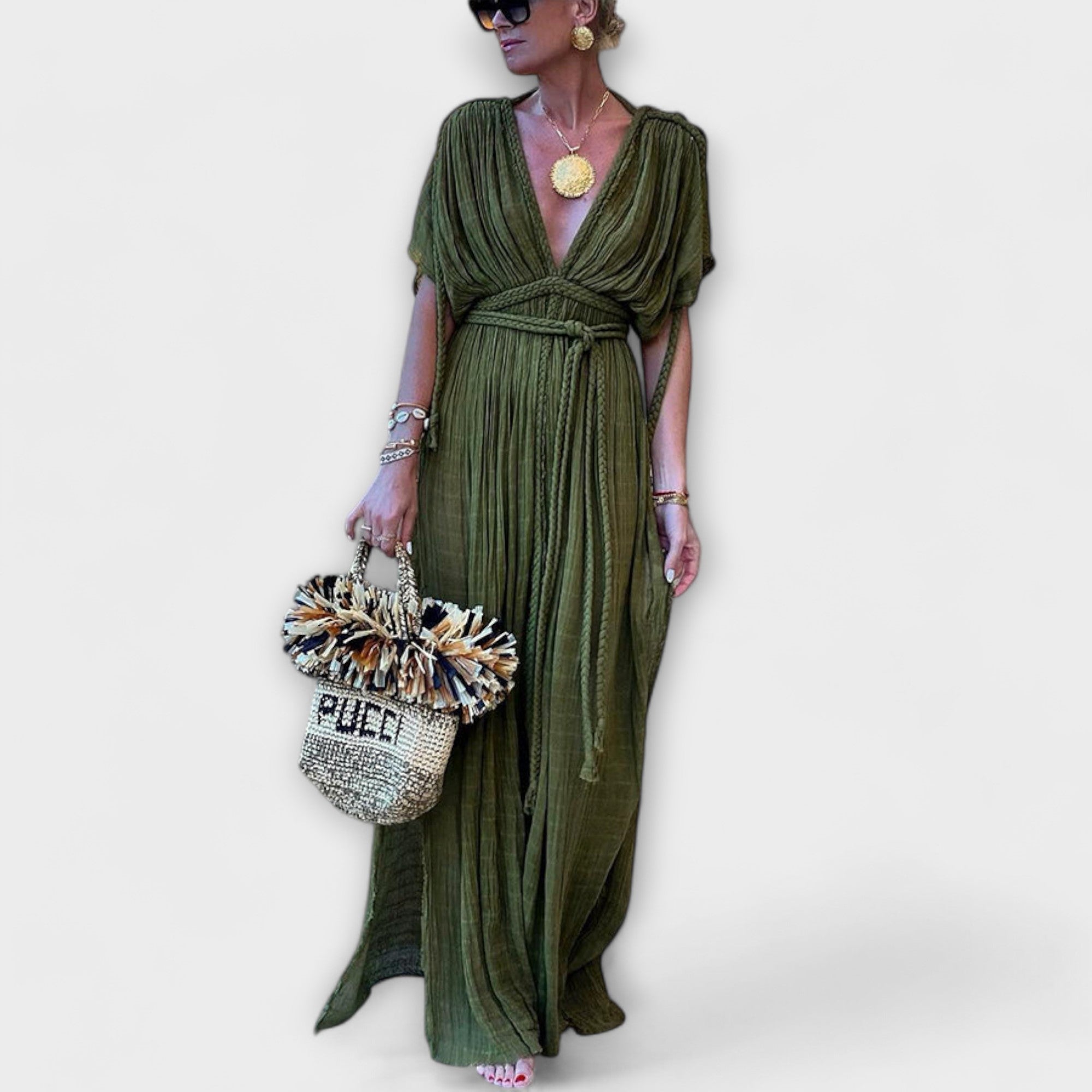 Brígida | Vestido largo kimono de estilo griego