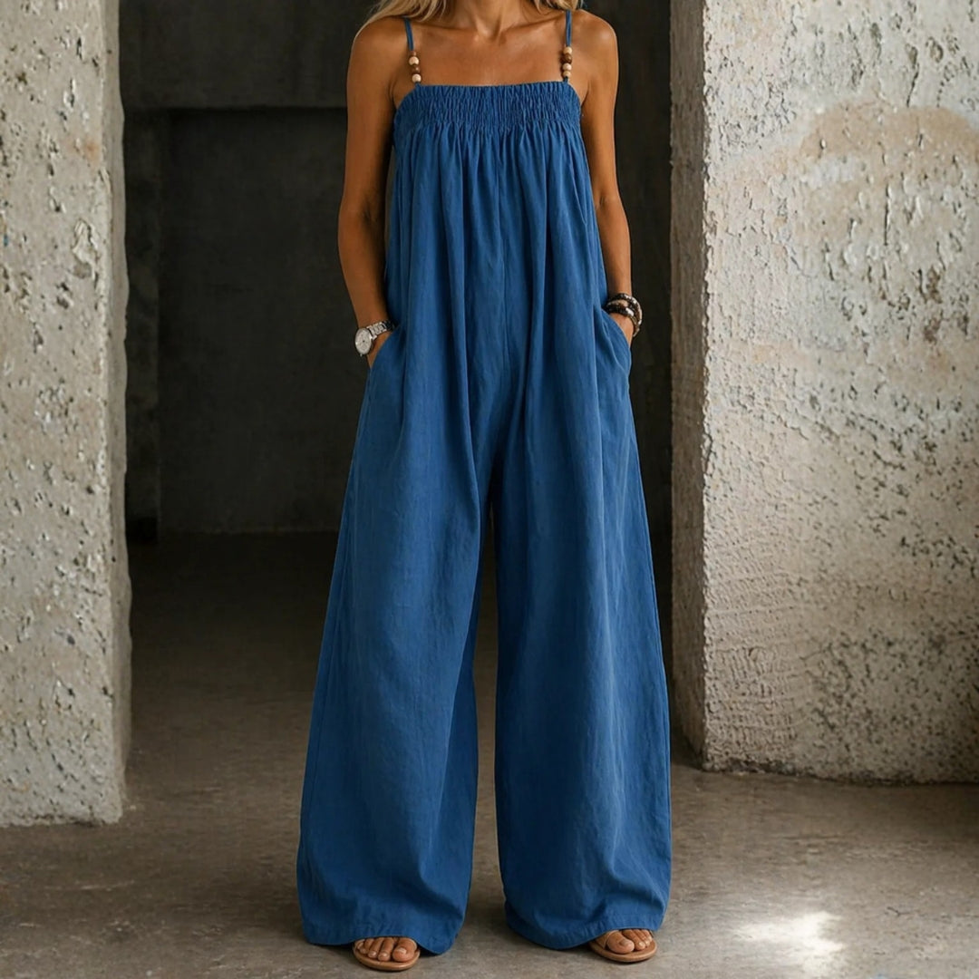 Candelaria | Mono de denim de pierna ancha
