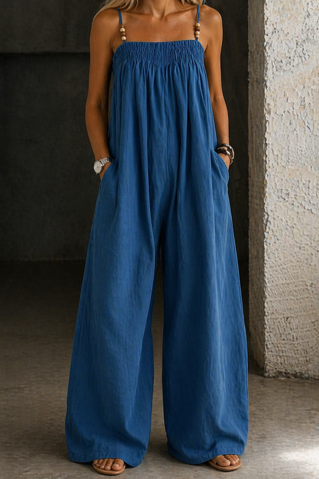 Candelaria | Mono de denim de pierna ancha