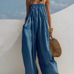 Candelaria | Mono de denim de pierna ancha
