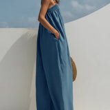 Candelaria | Mono de denim de pierna ancha