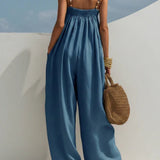 Candelaria | Mono de denim de pierna ancha