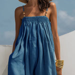 Candelaria | Mono de denim de pierna ancha