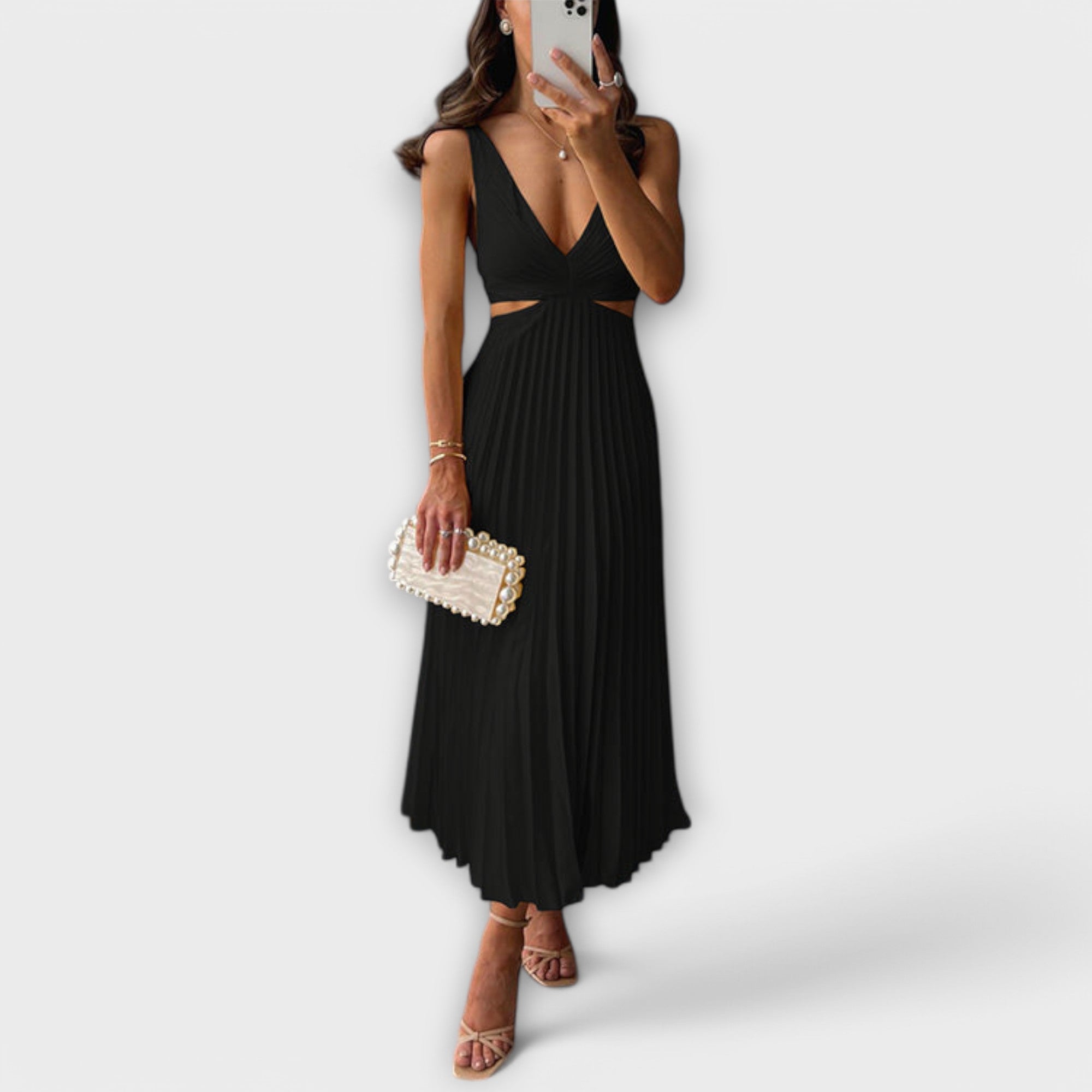 Candelaria | Vestido de verano con espalda abierta y detalle plisado