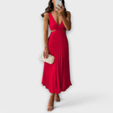 Candelaria | Vestido de verano con espalda abierta y detalle plisado