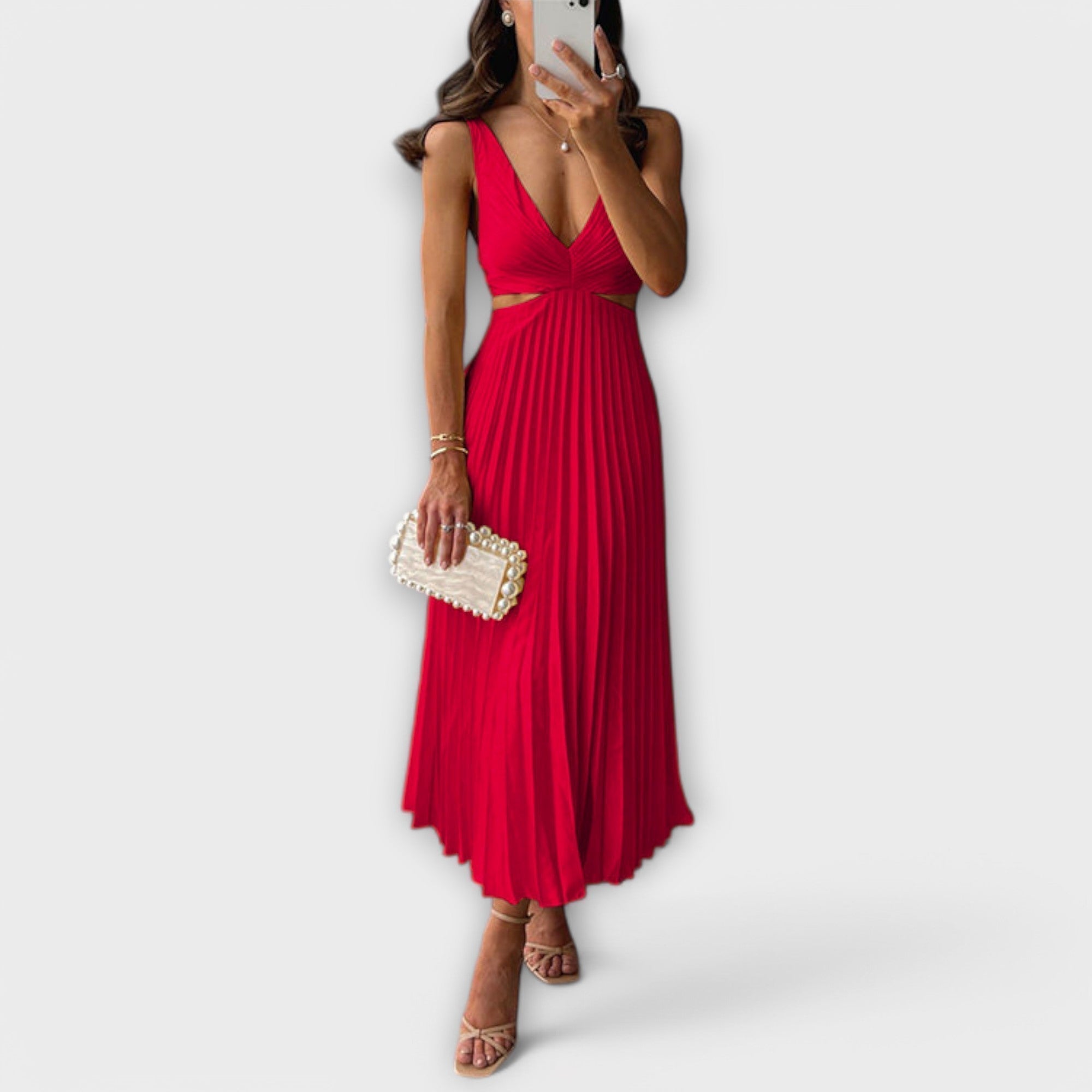 Candelaria | Vestido de verano con espalda abierta y detalle plisado