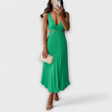 Candelaria | Vestido de verano con espalda abierta y detalle plisado