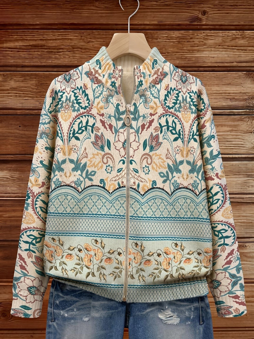 Cándida | Cárdigan con cenefa floral