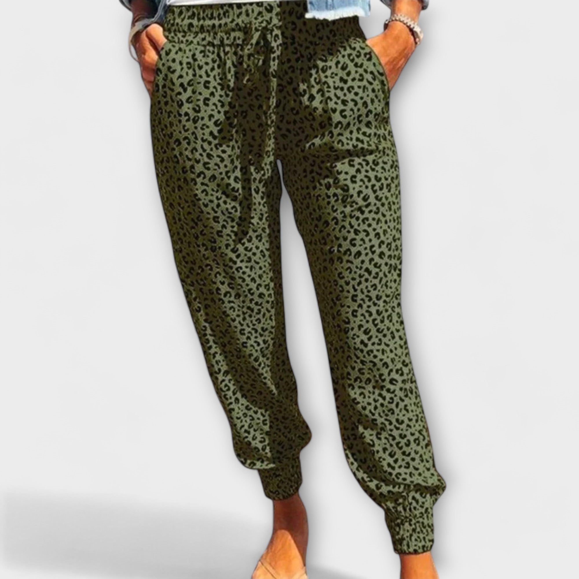 Caridad | Pantalón ancho con estampado de leopardo