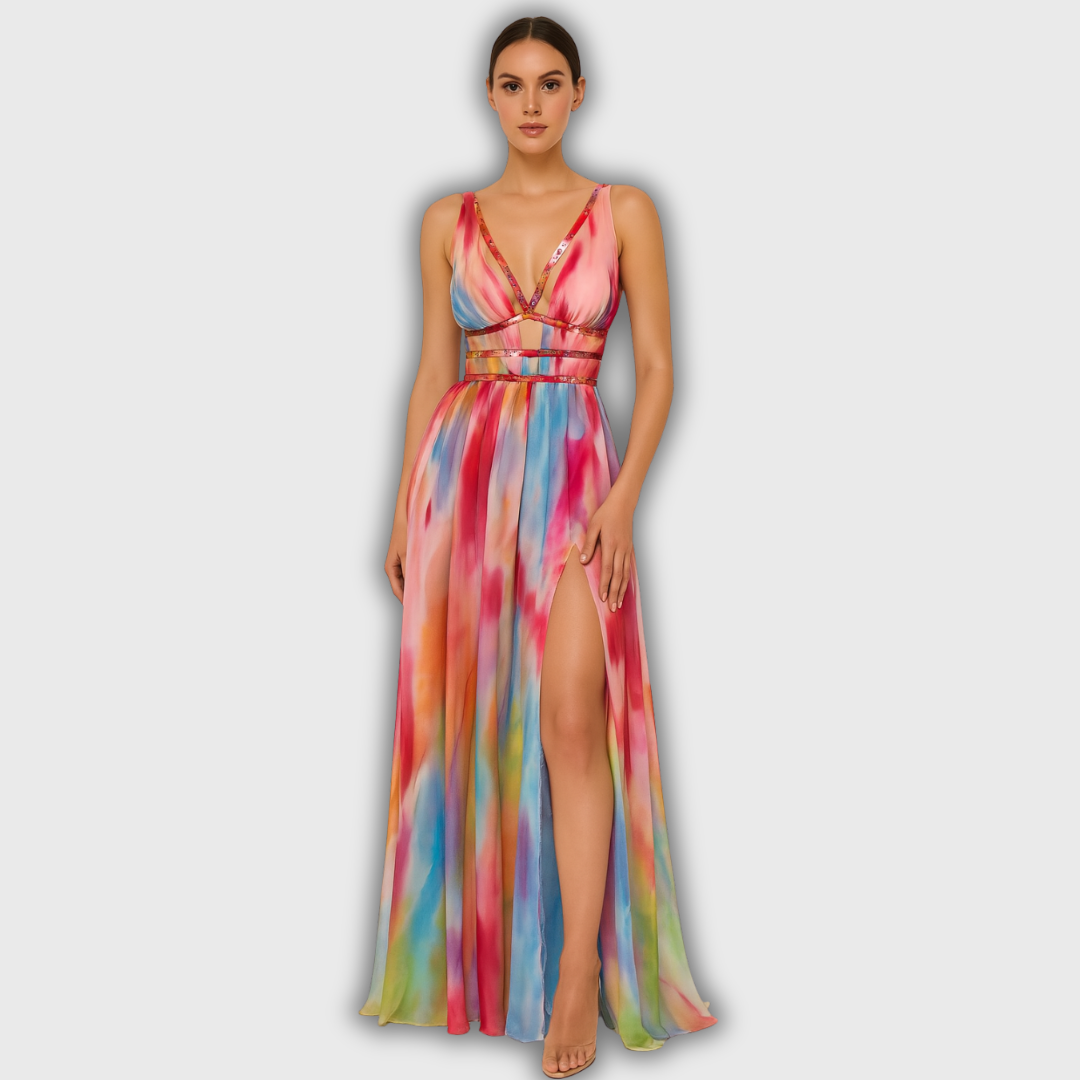 Caridad | Vestido largo estampado
