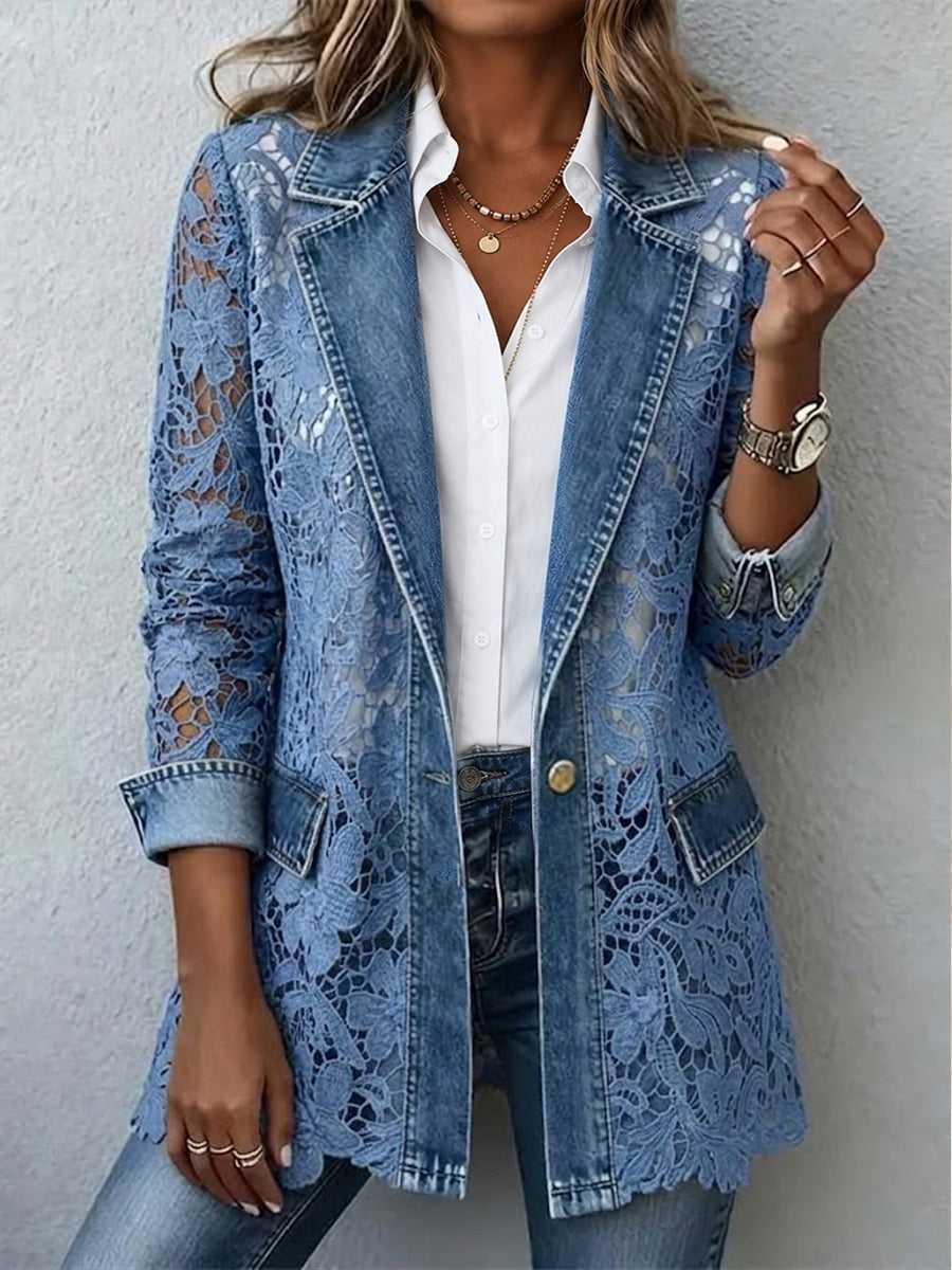 Carina | Blazer con aplicaciones de encaje de flores