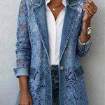 Carina | Blazer con aplicaciones de encaje de flores