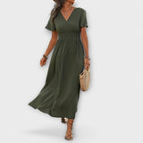 Carla | Un vestido boho elegante con cuello en V y manga larga