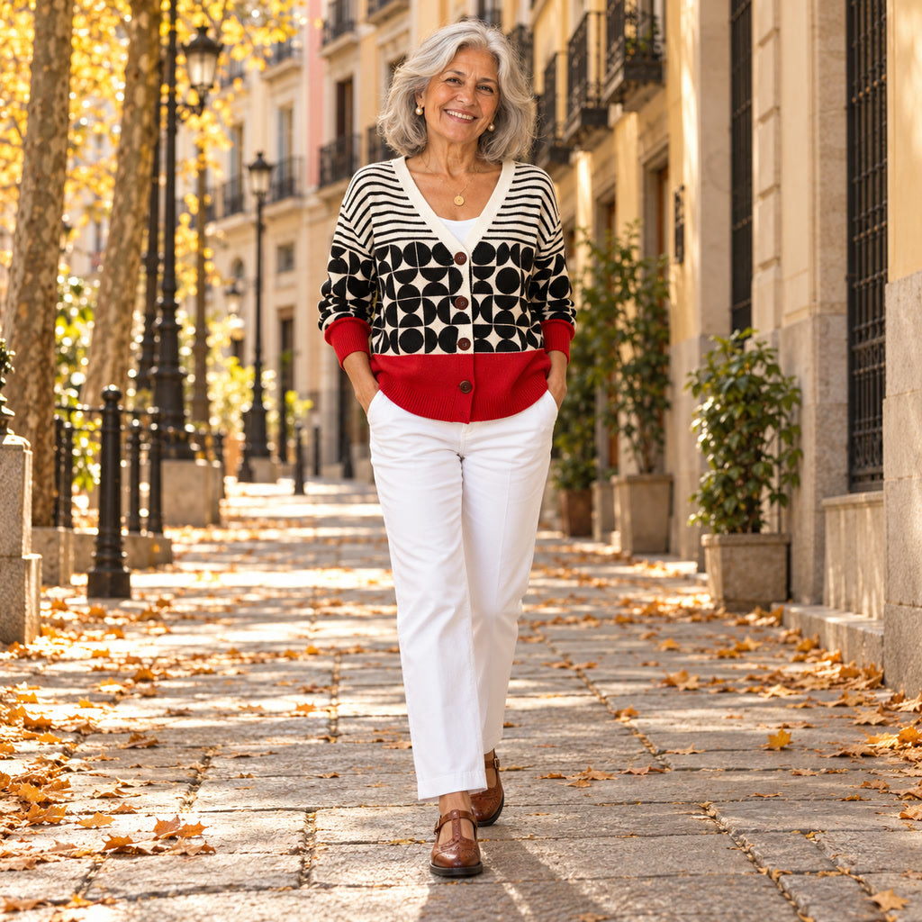 Cayetana | Cárdigan de punto cómodo con botones, en la calle