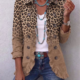 Cayetana | Chaqueta vintage con volantes y estampado de leopardo degradado
