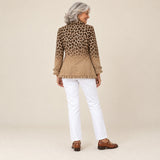 Cayetana | Chaqueta vintage con volantes y estampado de leopardo degradado, vista de espaldas