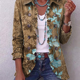 Cintia | Chaqueta de flores bohemia vintage degradada con volantes