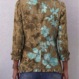 Cintia | Chaqueta de flores bohemia vintage degradada con volantes