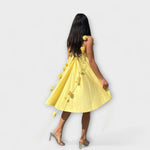 Cintia | Vestido corto palabra de honor chic con estampado floral