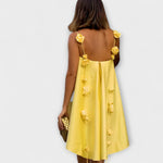 Cintia | Vestido corto palabra de honor chic con estampado floral