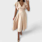 Constanza | Vestido elegante con cuello en V y silueta fluida