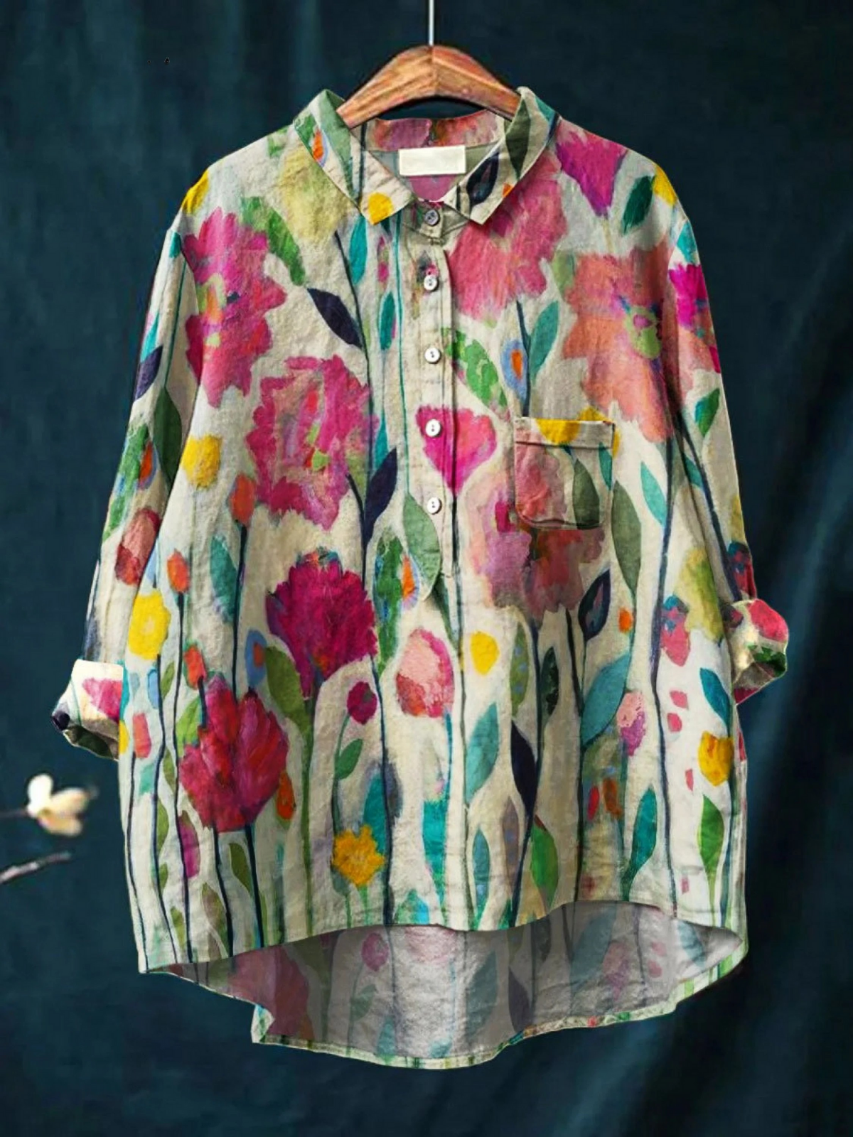 Consuelo | Blusa informal de mujer con estampado floral vintage