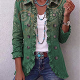 Dámaris | Chaqueta bohemia con volantes y estampado de cachemira (paisley)