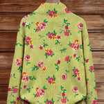 Débora | Cárdigan verde con estampado floral
