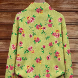Débora | Cárdigan verde con estampado floral