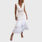 Débora | Vestido midi bohemio sin mangas con detalles de encaje