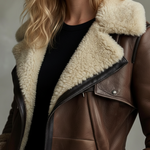 Delia | Abrigo vintage con cuello de borreguito en contraste