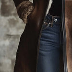 Delia | Abrigo vintage con cuello de borreguito en contraste