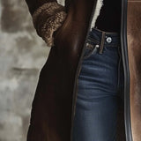 Delia | Abrigo vintage con cuello de borreguito en contraste