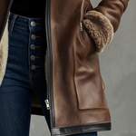 Delia | Abrigo vintage con cuello de borreguito en contraste