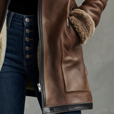 Delia | Abrigo vintage con cuello de borreguito en contraste