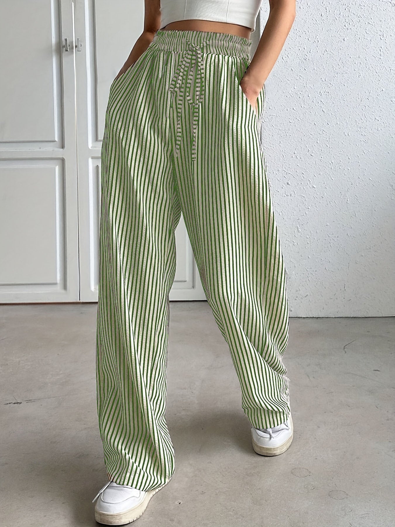 Dorotea | Pantalón de rayas de pierna ancha