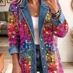 Edurne | Chaqueta vaquera efecto lentejuelas