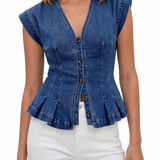 Eider | Top vaquero con cuello en V