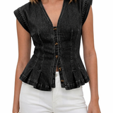 Eider | Top vaquero con cuello en V