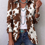Elisenda | Chaqueta con volantes y estampado de vaca